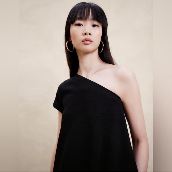 NWT! Banana Republic Navy Odile One-Shoulder Knit Dress - Multiple 🐙🧶 - Picture 10 of 12